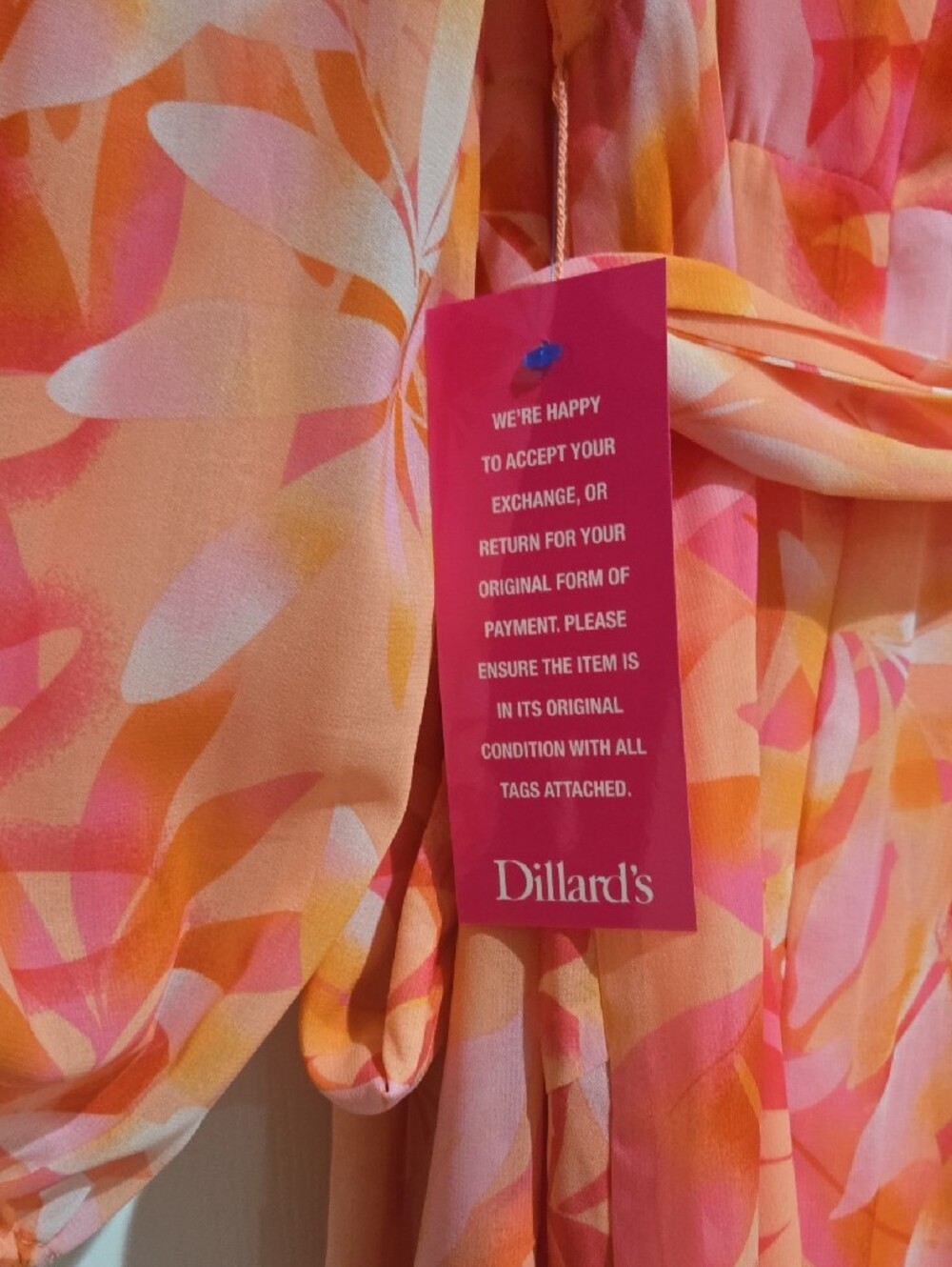 Alex Marie Coral & Pink Floral Print Wrap Dress Size 8 NEW - Picture 6 of 6